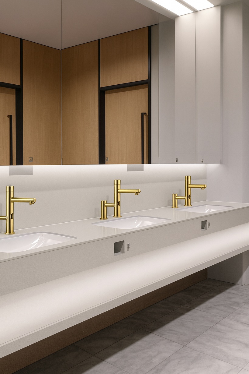 Touchless faucet and soap dispenser combinations
